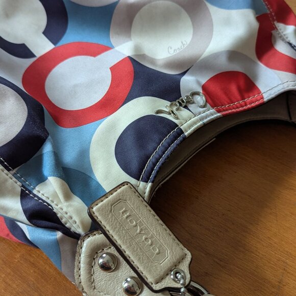 Coach Madison Scarf Print Multicolor Maggie Shoulder Bag Hobo - Picture 11 of 11